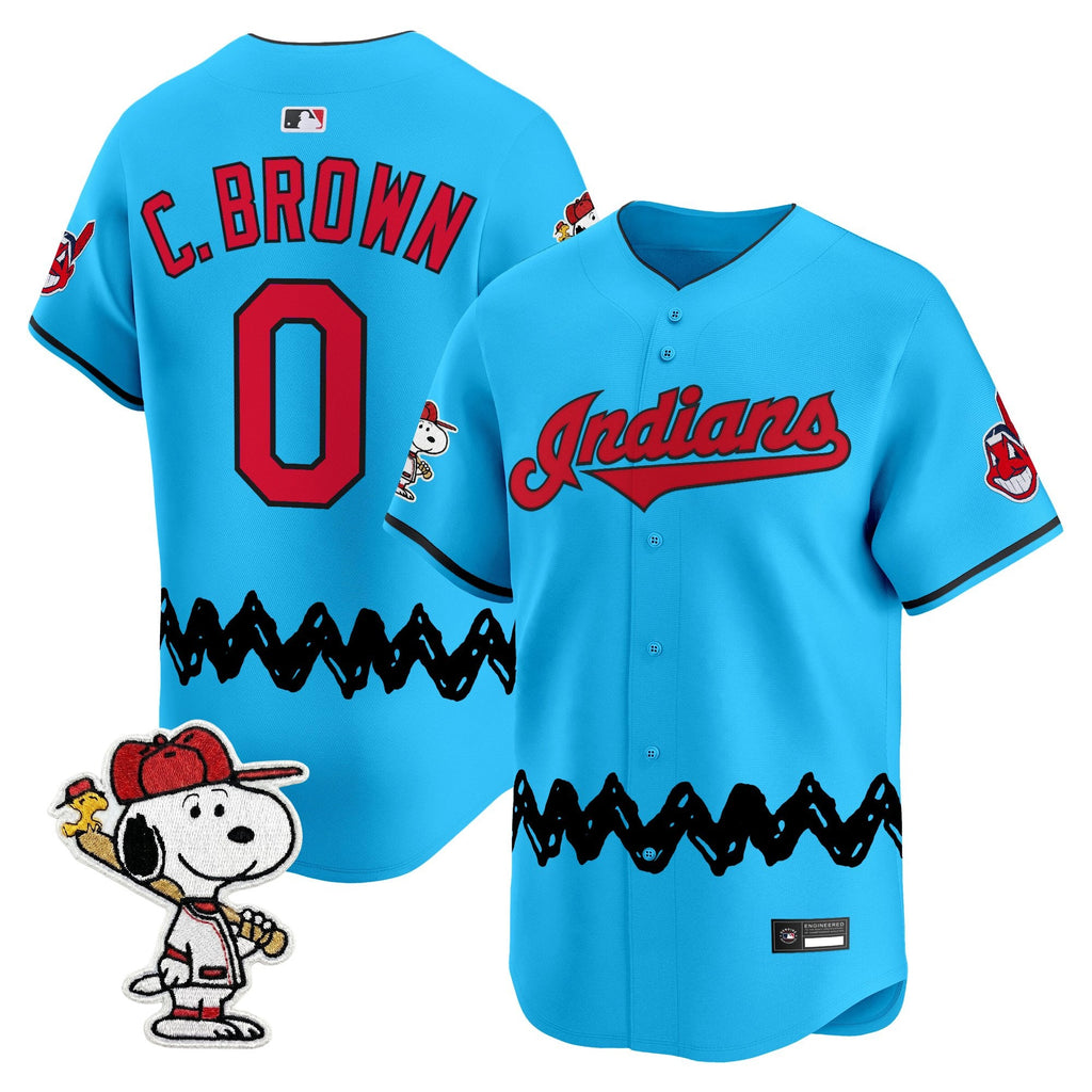 Men's Cleveland Indians x Peanuts Vapor Premier Limited Jersey - Stitched
