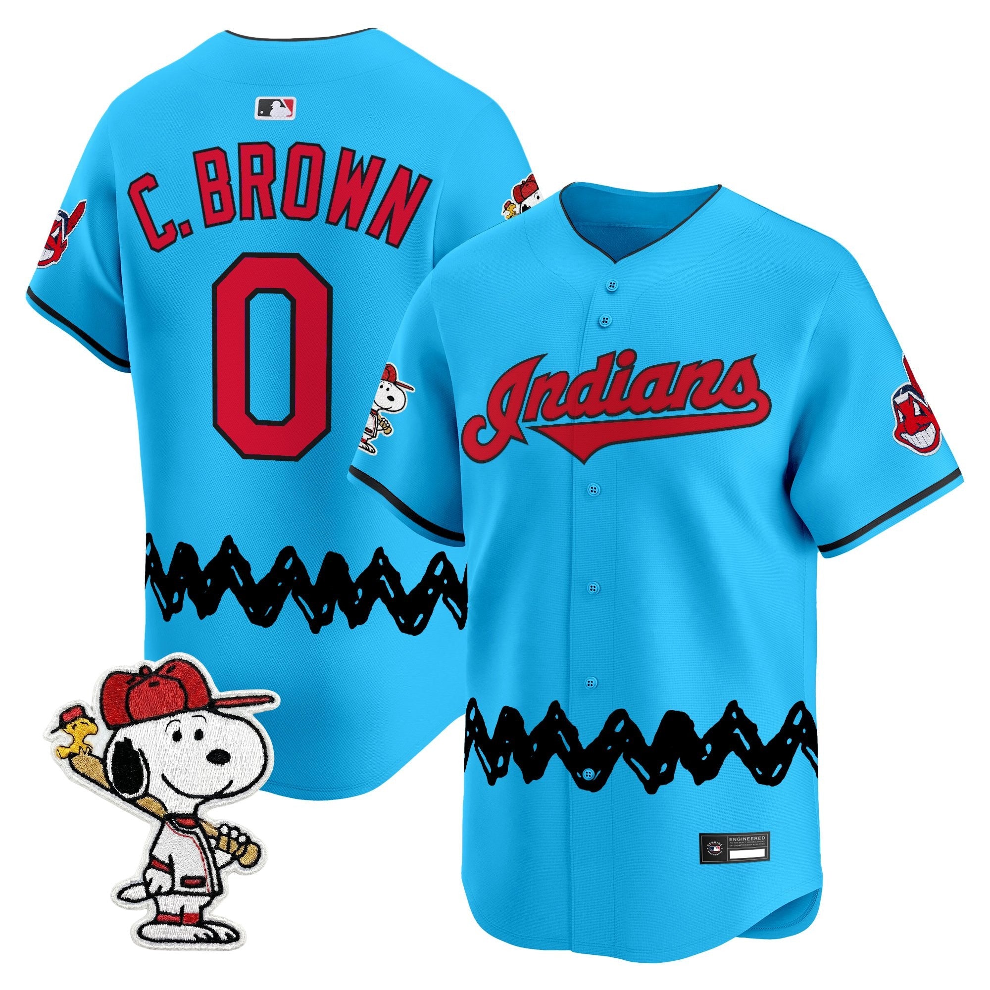 Men's Cleveland Indians x Peanuts Vapor Premier Limited Jersey - Stitched