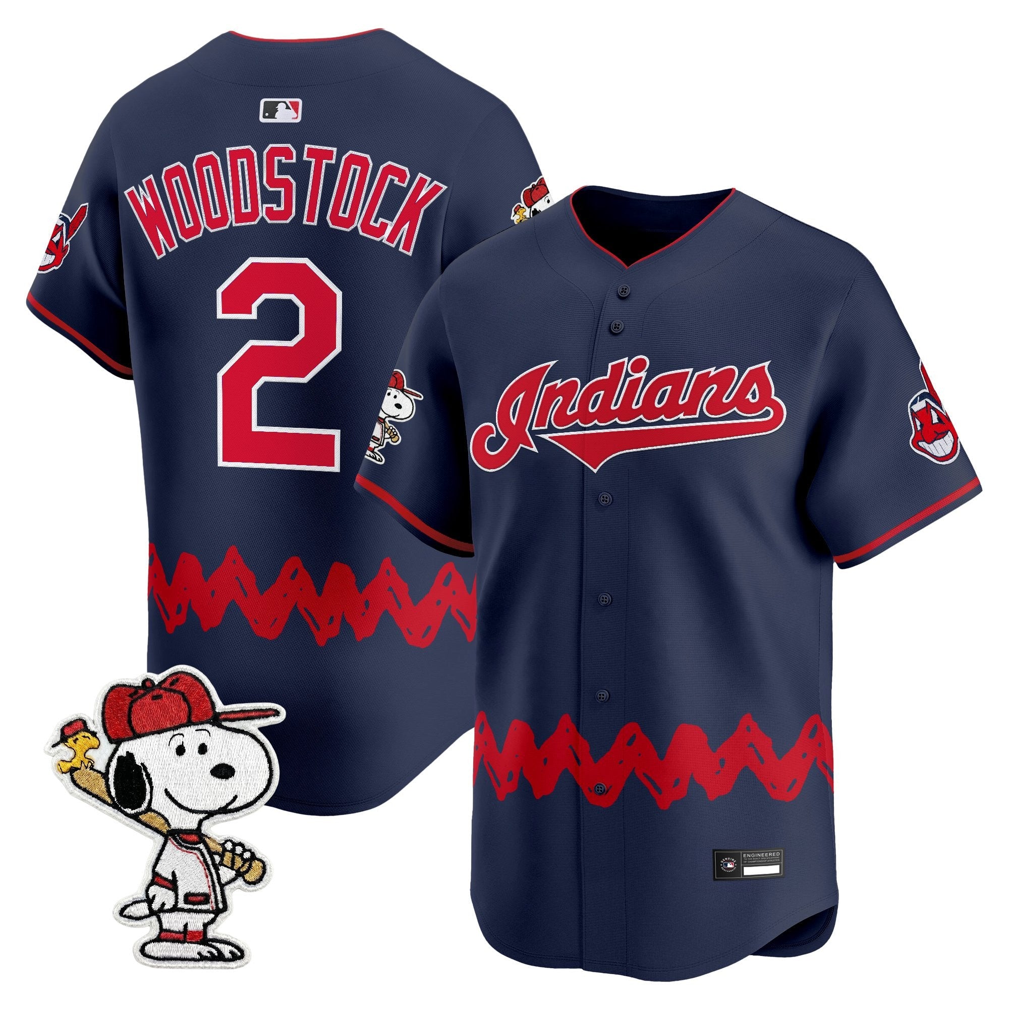 Men's Cleveland Indians x Peanuts Vapor Premier Limited Jersey - Stitched