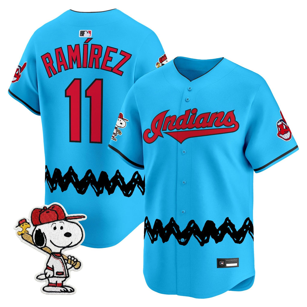 Men's Cleveland Indians x Peanuts Vapor Premier Limited Jersey - Stitched
