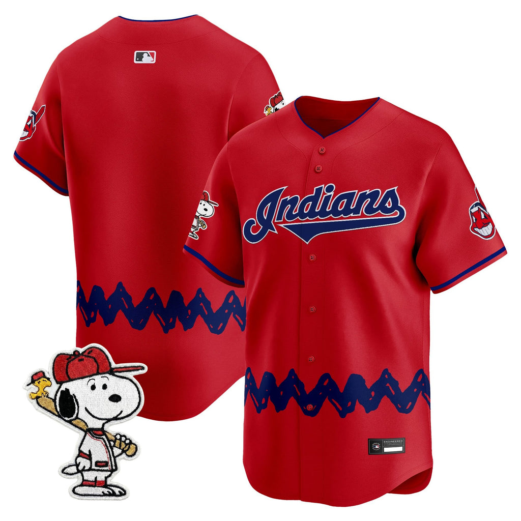 Men's Cleveland Indians x Peanuts Vapor Premier Limited Jersey - Stitched
