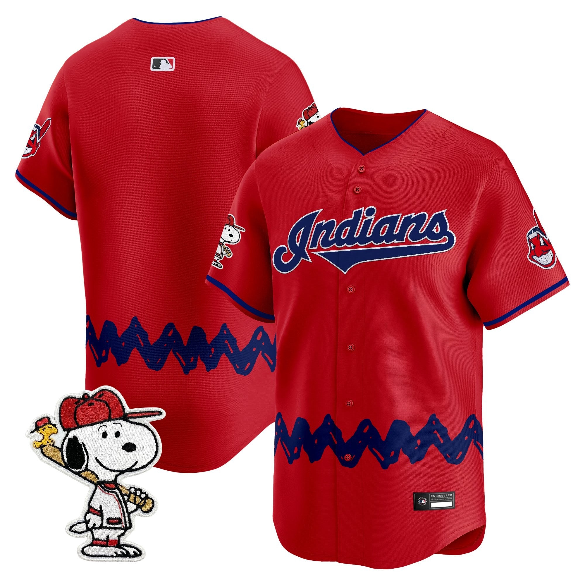 Men's Cleveland Indians x Peanuts Vapor Premier Limited Jersey - Stitched