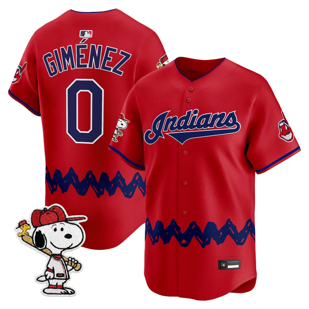 Men's Cleveland Indians x Peanuts Vapor Premier Limited Jersey - Stitched