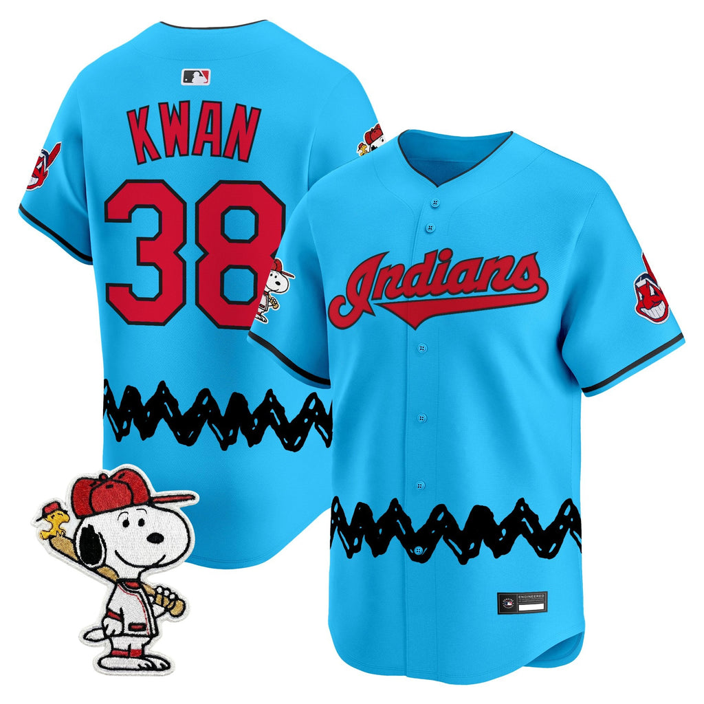 Men's Cleveland Indians x Peanuts Vapor Premier Limited Jersey - Stitched