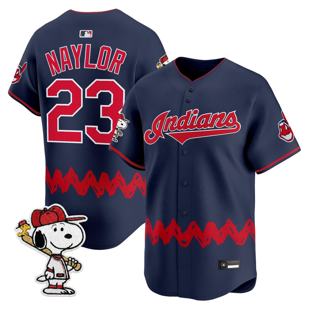 Men's Cleveland Indians x Peanuts Vapor Premier Limited Jersey - Stitched