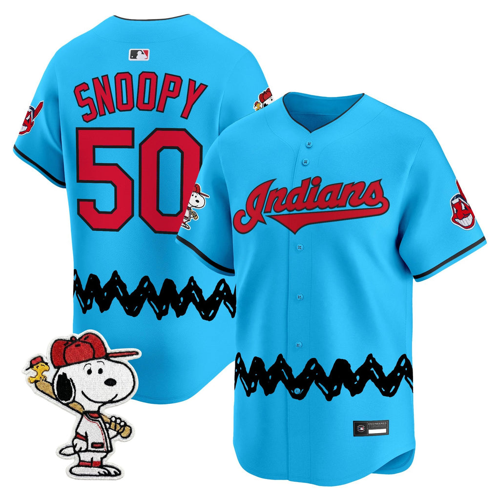 Men's Cleveland Indians x Peanuts Vapor Premier Limited Jersey - Stitched