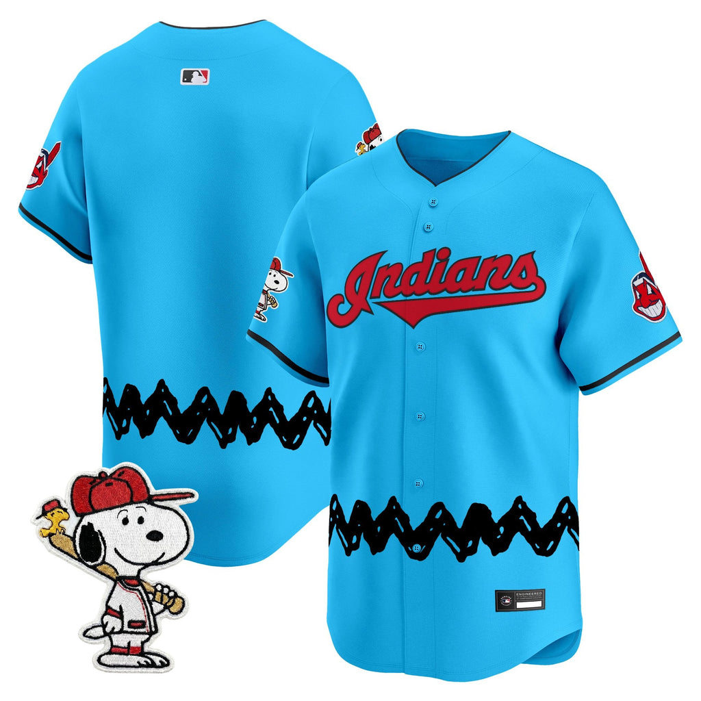 Men's Cleveland Indians x Peanuts Vapor Premier Limited Jersey - Stitched