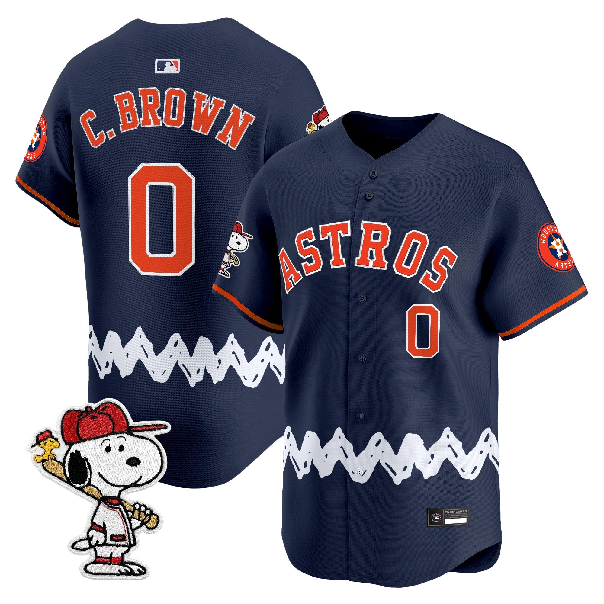 Men's Houston Astros x Peanuts Vapor Premier Limited Jersey - Stitched