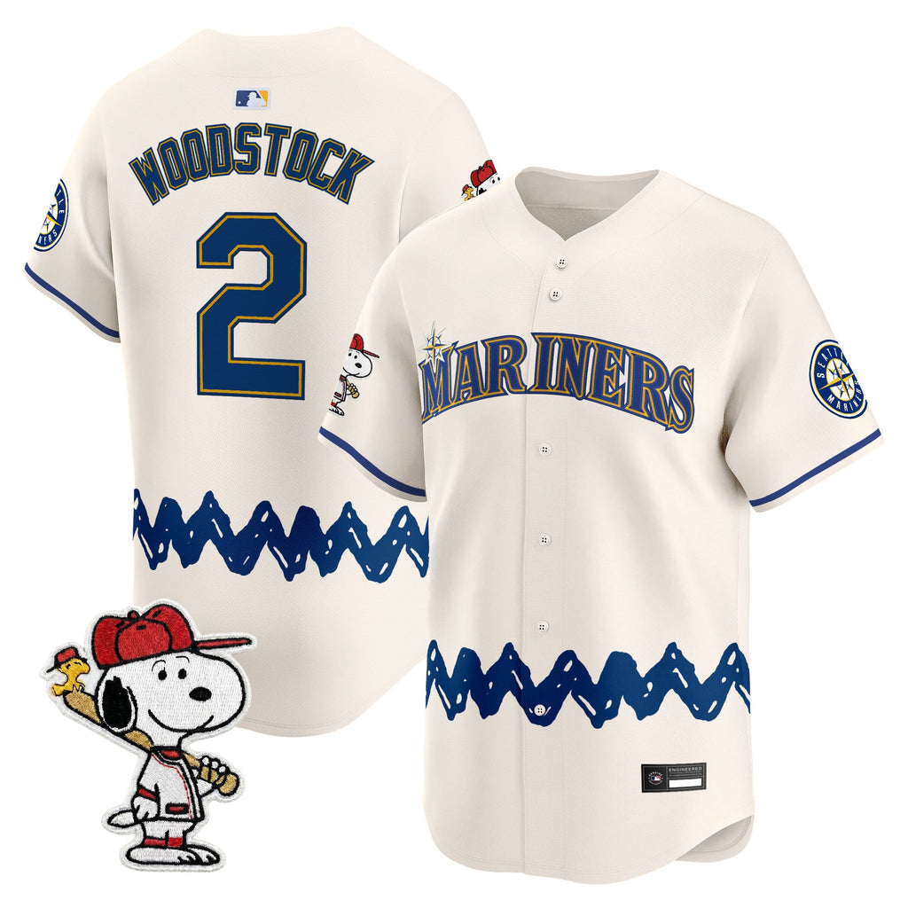 Men's Seattle Mariners x Peanuts Vapor Premier Limited Jersey - Stitched