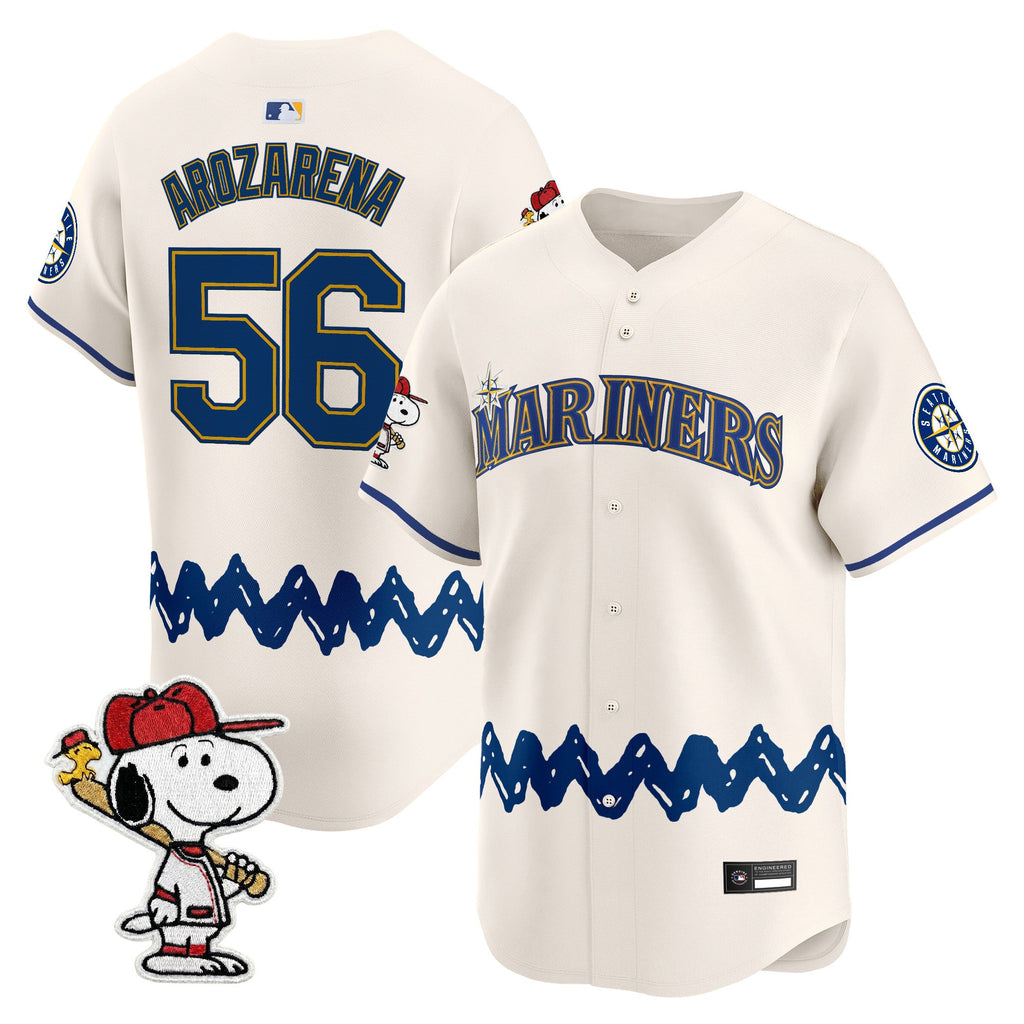 Men's Seattle Mariners x Peanuts Vapor Premier Limited Jersey - Stitched
