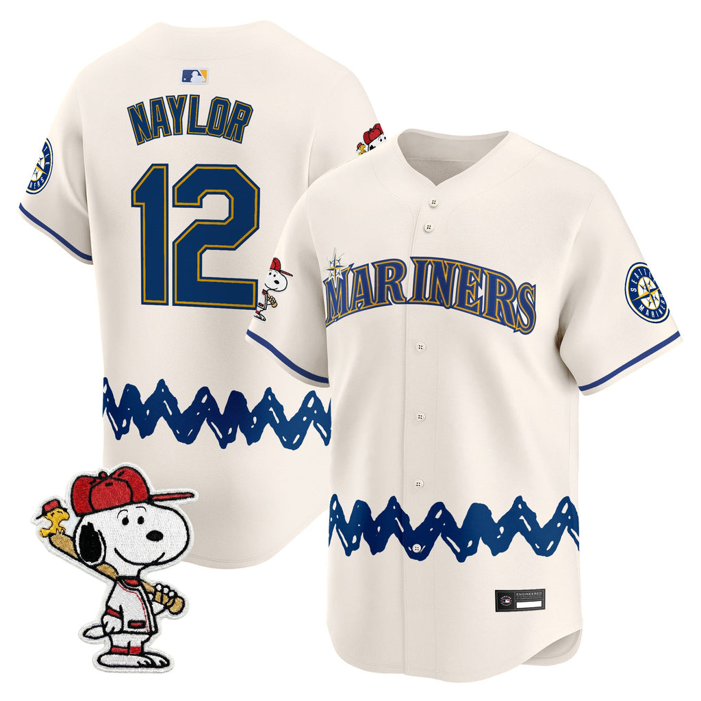 Men's Seattle Mariners x Peanuts Vapor Premier Limited Jersey - Stitched