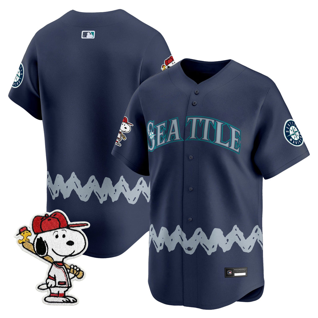 Men's Seattle Mariners x Peanuts Vapor Premier Limited Jersey - Stitched