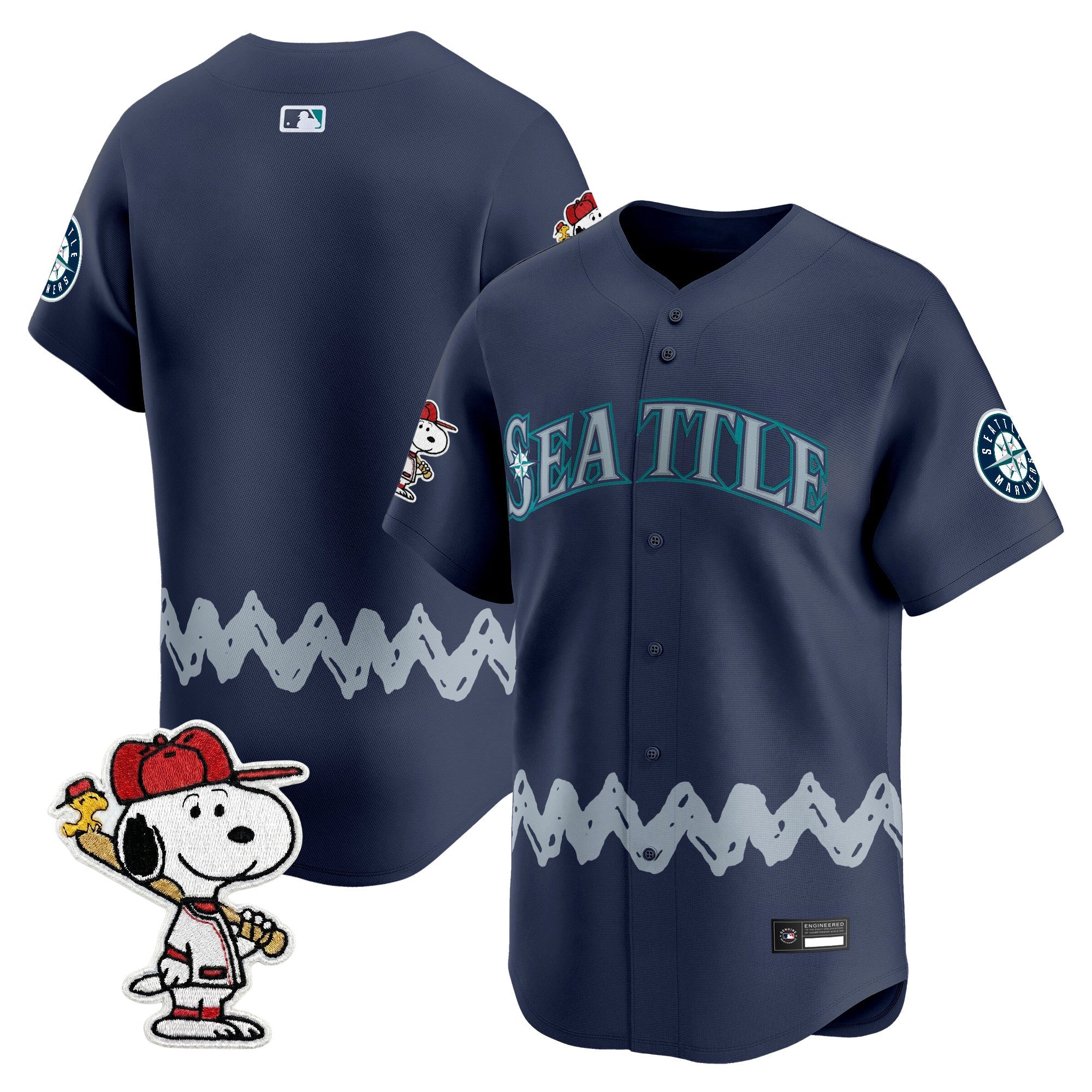 Men's Seattle Mariners x Peanuts Vapor Premier Limited Jersey - Stitched