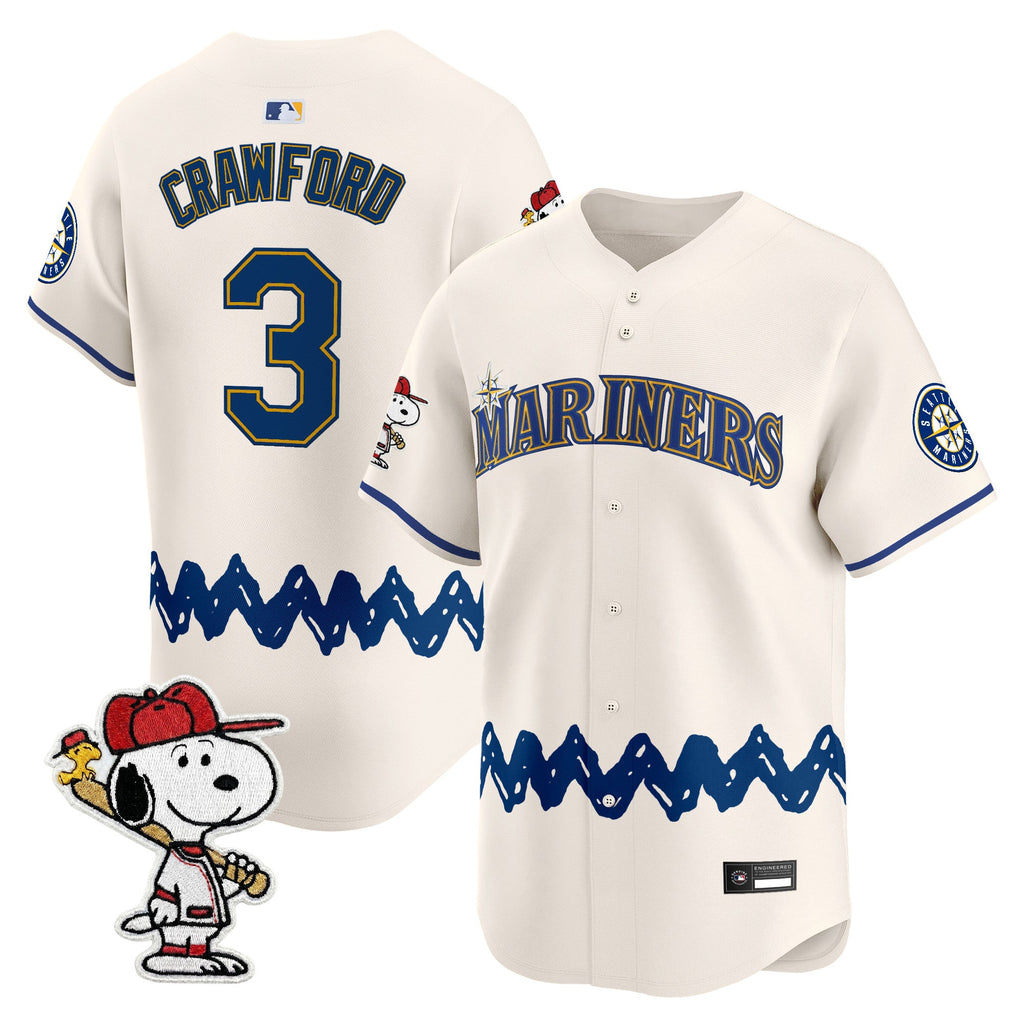 Men's Seattle Mariners x Peanuts Vapor Premier Limited Jersey - Stitched