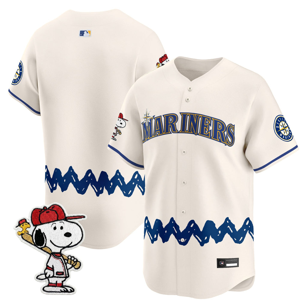 Men's Seattle Mariners x Peanuts Vapor Premier Limited Jersey - Stitched