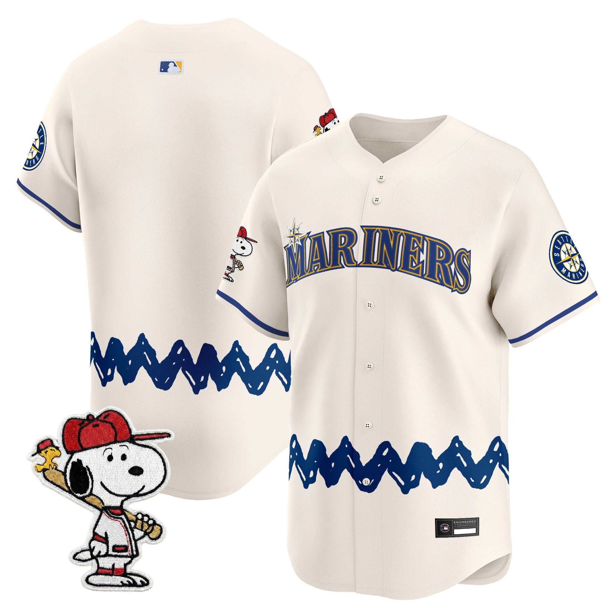 Men's Seattle Mariners x Peanuts Vapor Premier Limited Jersey - Stitched