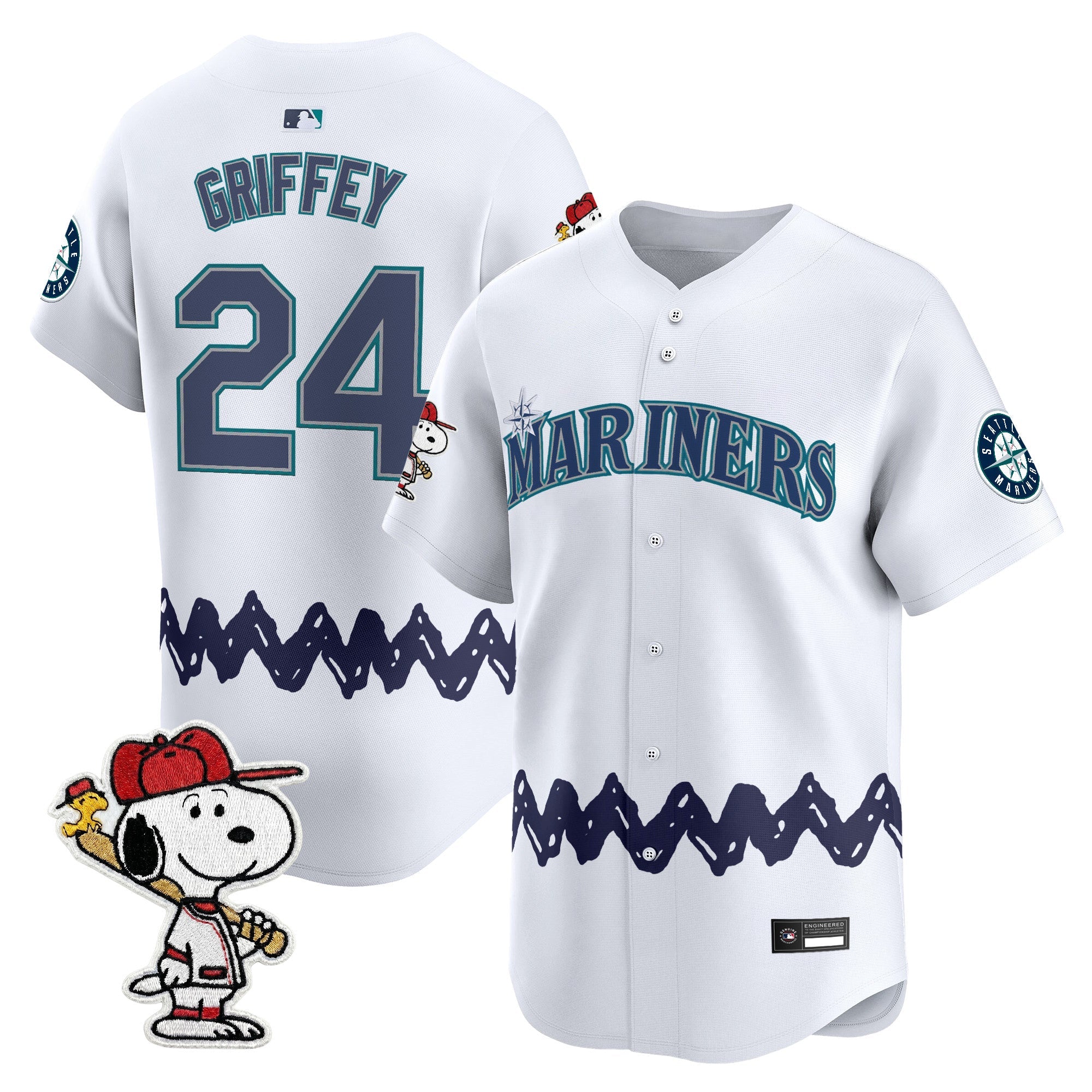 Men's Seattle Mariners x Peanuts Vapor Premier Limited Jersey - Stitched