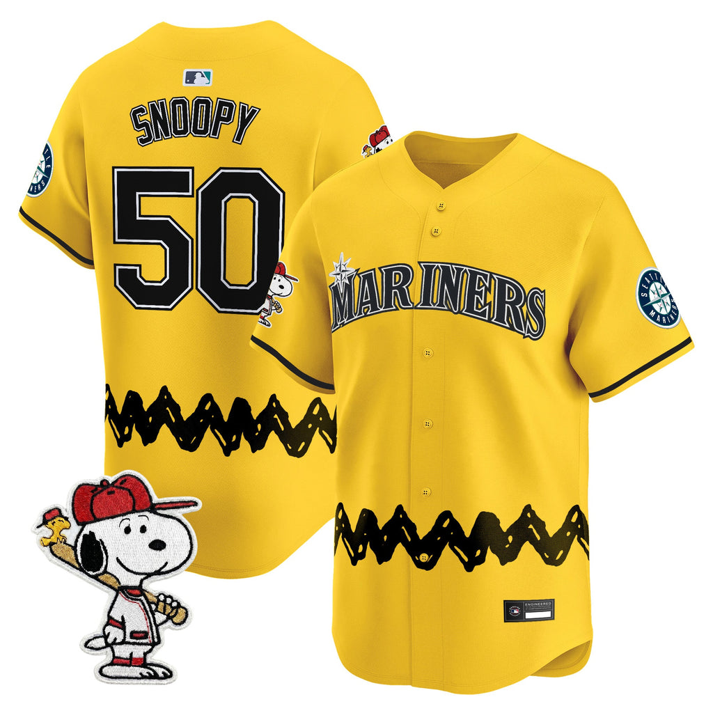 Men's Seattle Mariners x Peanuts Vapor Premier Limited Jersey - Stitched