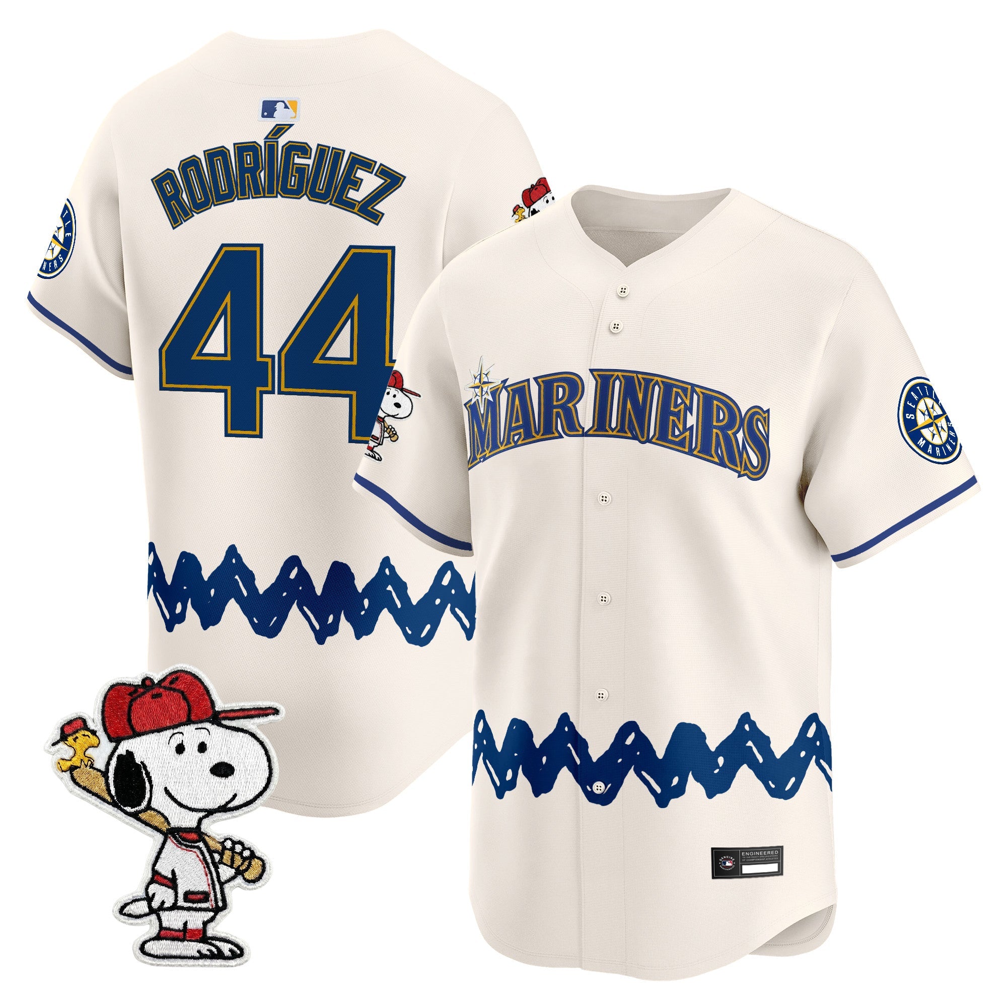 Men's Seattle Mariners x Peanuts Vapor Premier Limited Jersey - Stitched