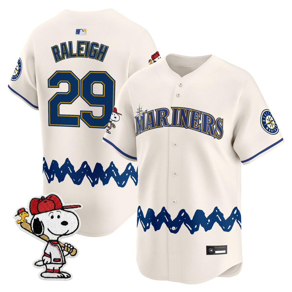 Men's Seattle Mariners x Peanuts Vapor Premier Limited Jersey - Stitched