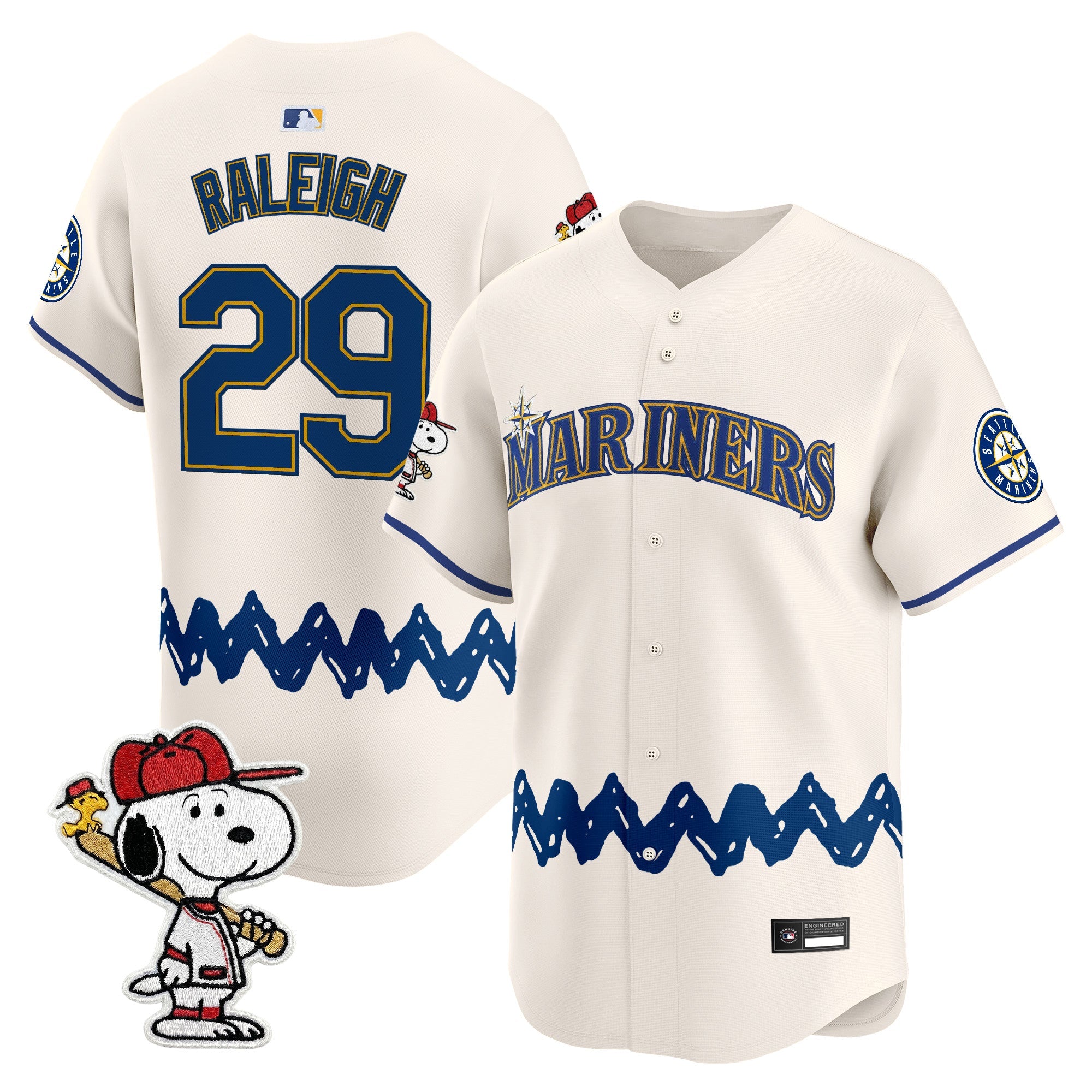 Men's Seattle Mariners x Peanuts Vapor Premier Limited Jersey - Stitched