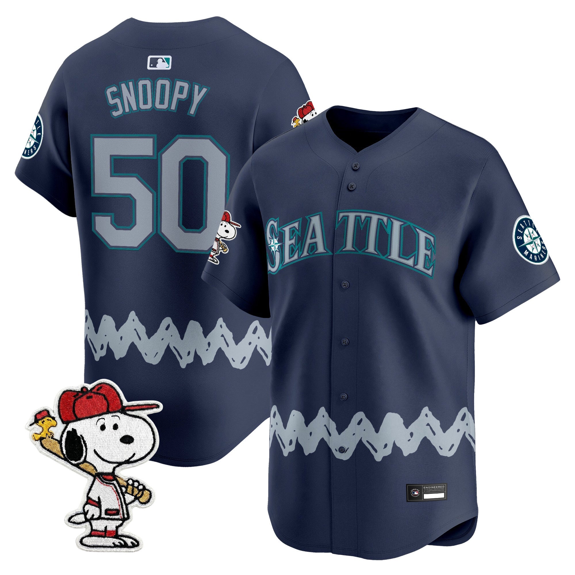 Men's Seattle Mariners x Peanuts Vapor Premier Limited Jersey - Stitched