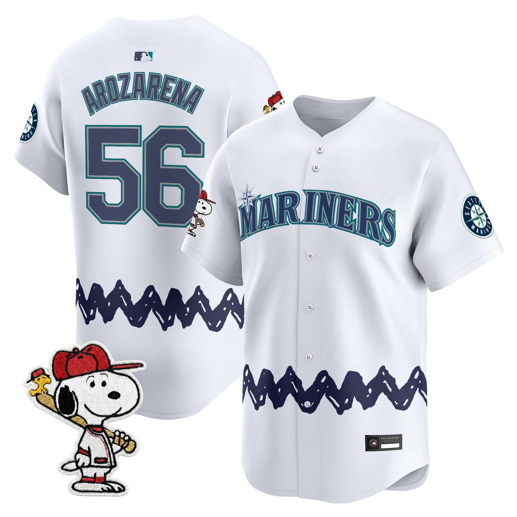 Men's Seattle Mariners x Peanuts Vapor Premier Limited Jersey - Stitched