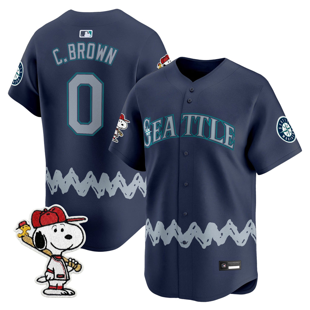 Men's Seattle Mariners x Peanuts Vapor Premier Limited Jersey - Stitched