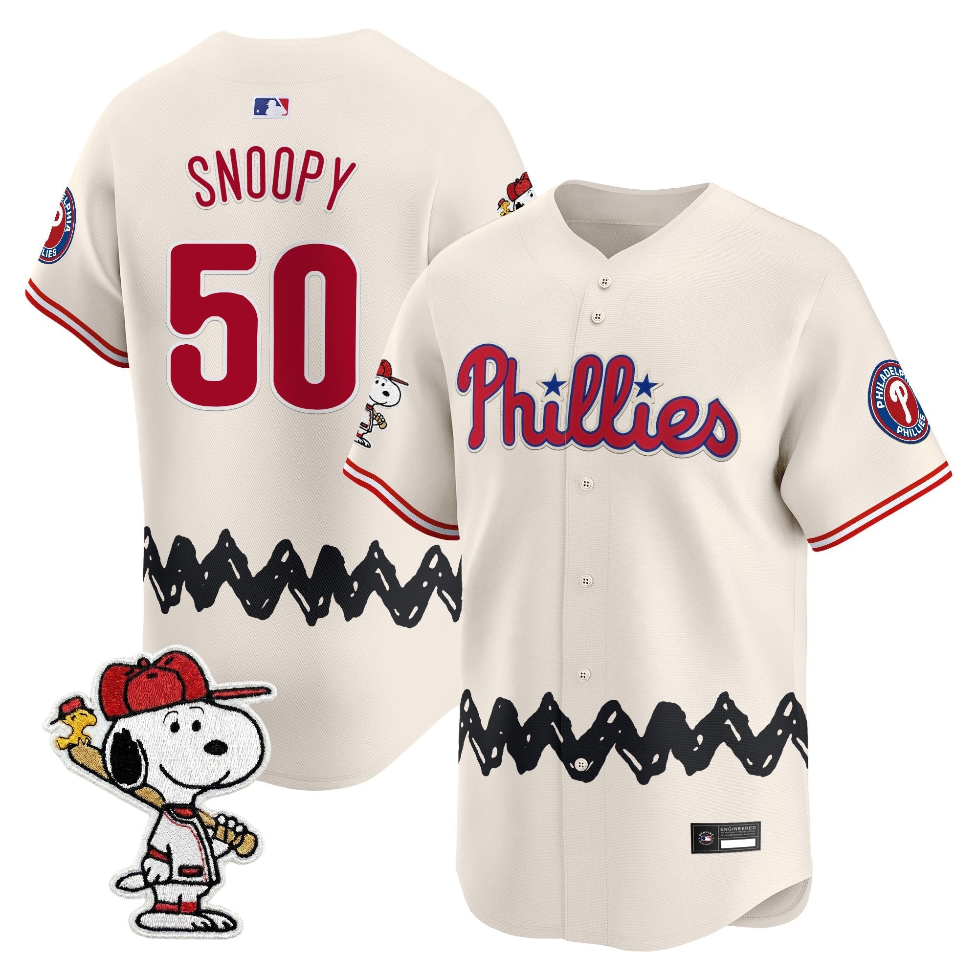 Men's Philadelphia Phillies x Peanuts Vapor Premier Limited Jersey - Stitched