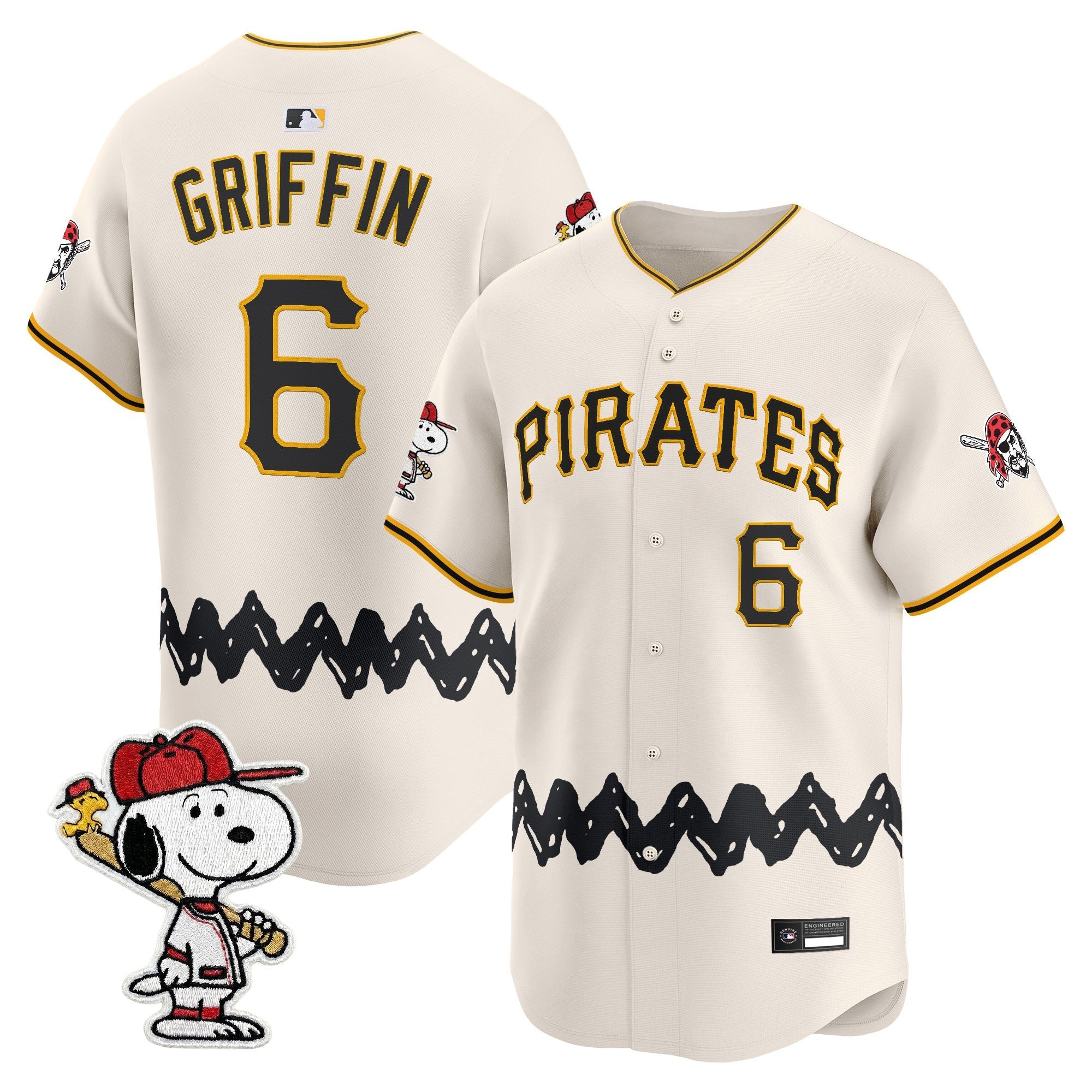 Men's Pittsburgh Pirates x Peanuts Vapor Premier Limited Jersey - Stitched