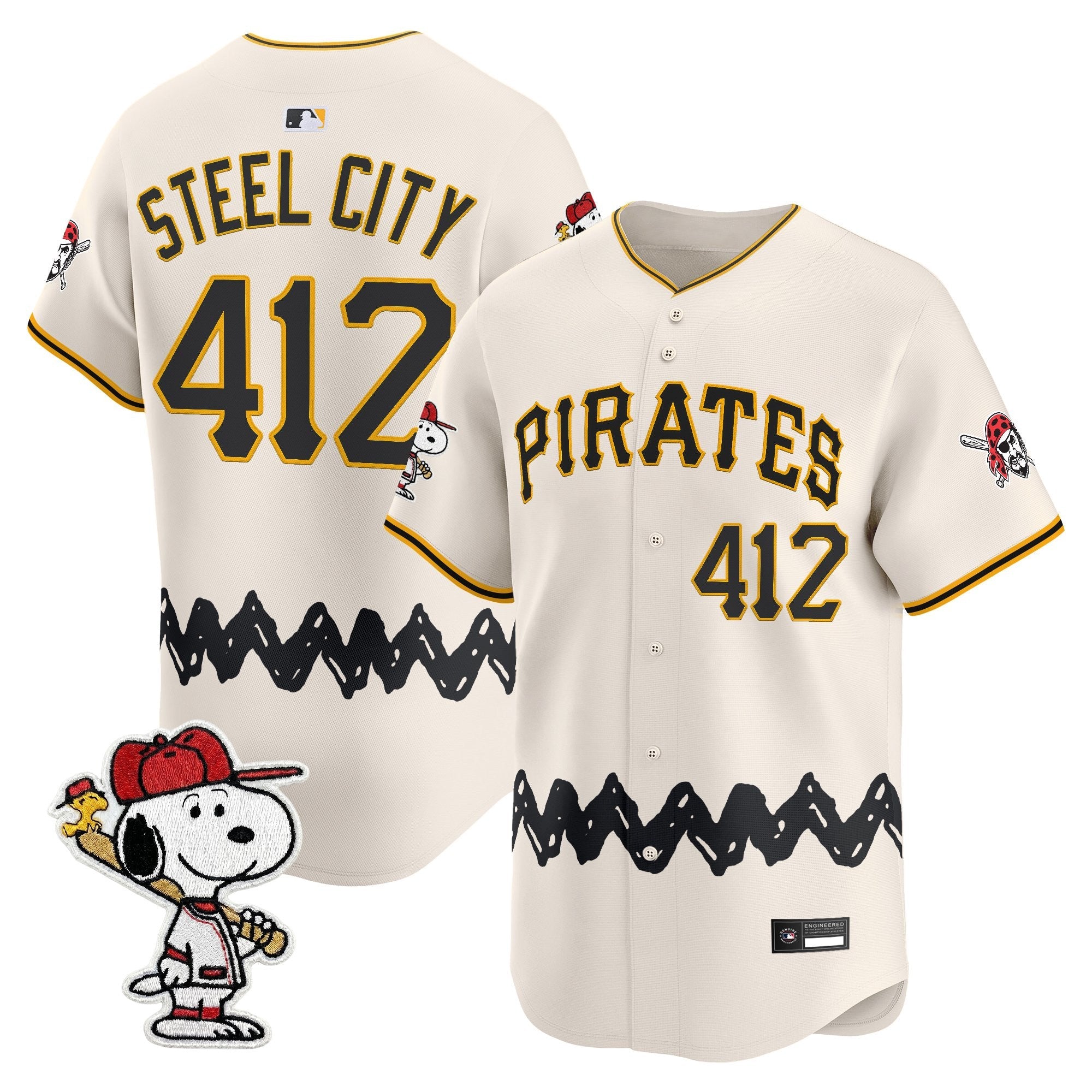 Men's Pittsburgh Pirates x Peanuts Vapor Premier Limited Jersey - Stitched