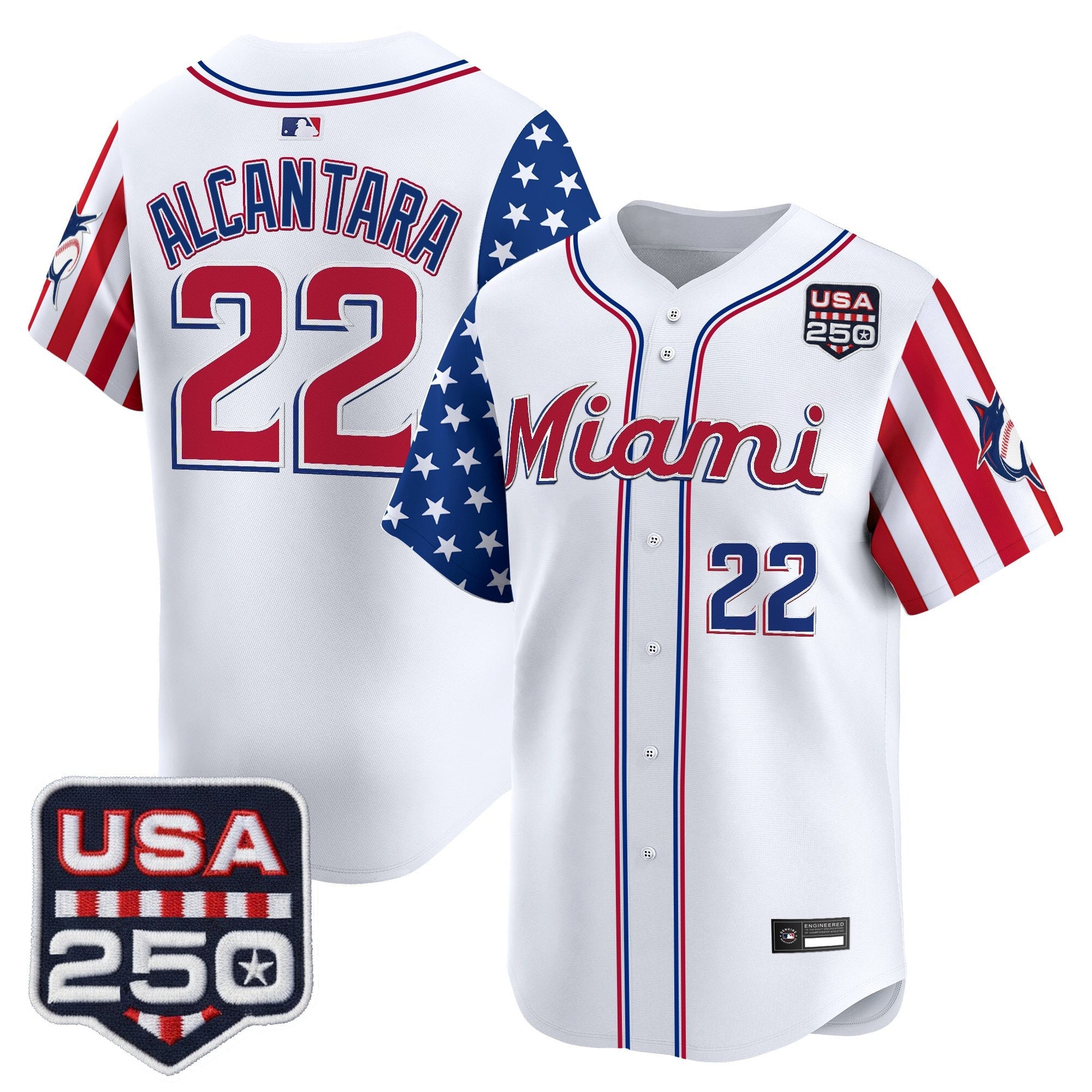 Men's Miami Marlins "America 250 Edition" Vapor Premier Limited Jersey - All Stitched