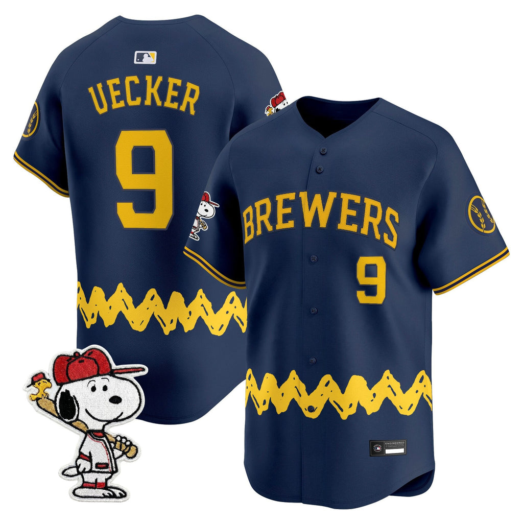 Men's Milwaukee Brewers x Peanuts Vapor Premier Limited Jersey - Stitched