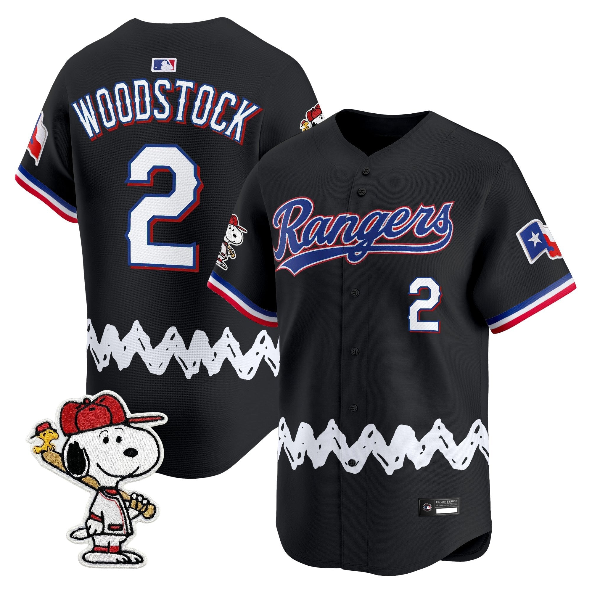 Men's Texas Rangers x Peanuts Vapor Premier Limited Jersey - Stitched