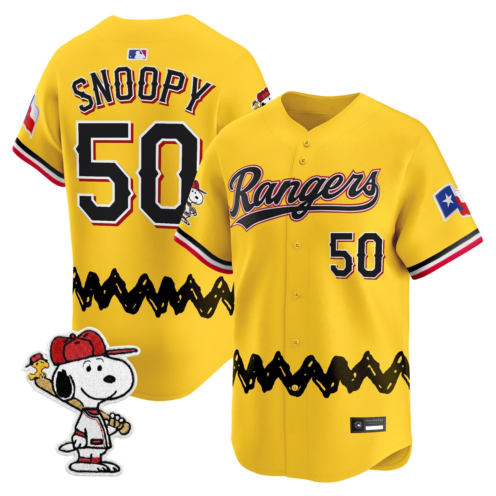 Men's Texas Rangers x Peanuts Vapor Premier Limited Jersey - Stitched