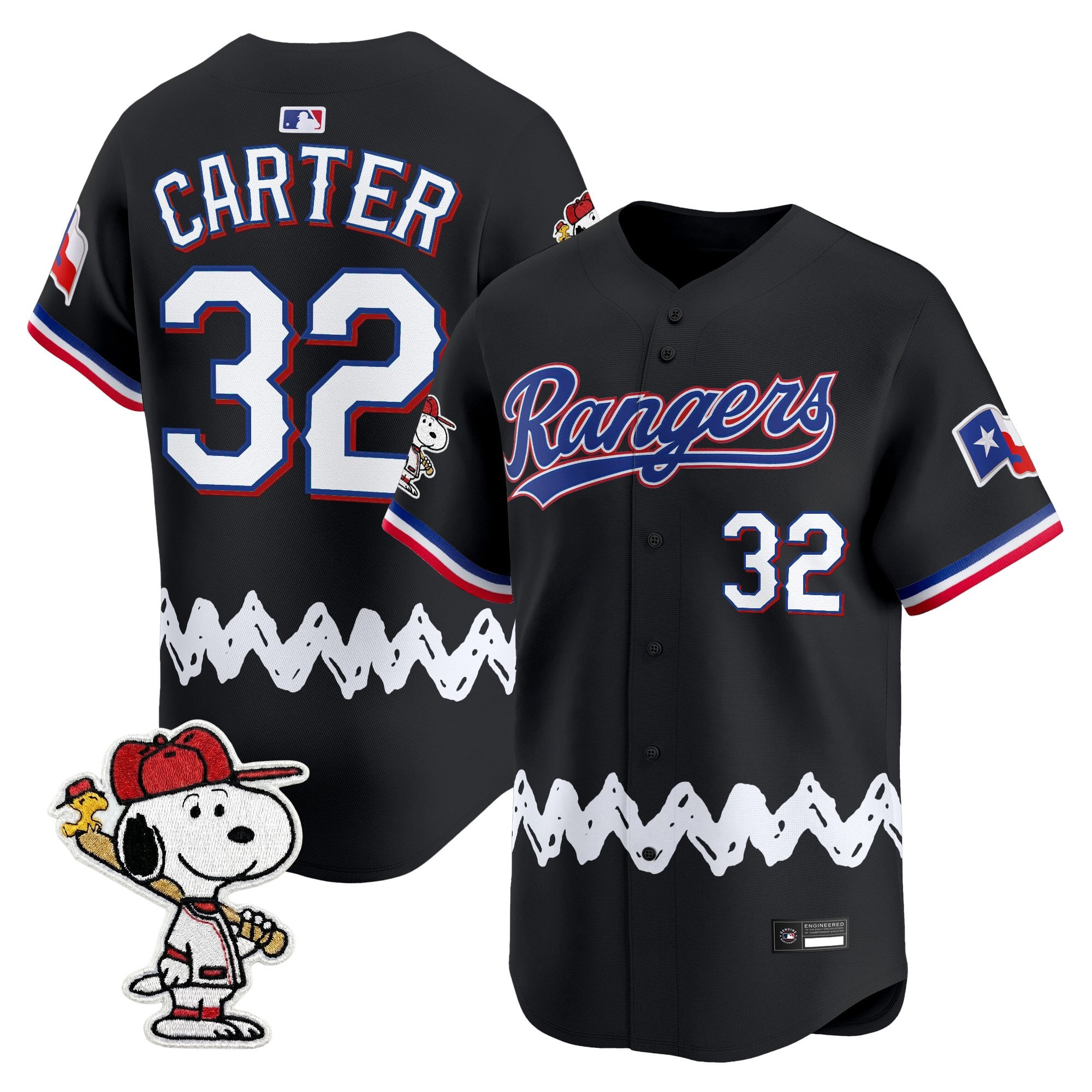 Men's Texas Rangers x Peanuts Vapor Premier Limited Jersey - Stitched