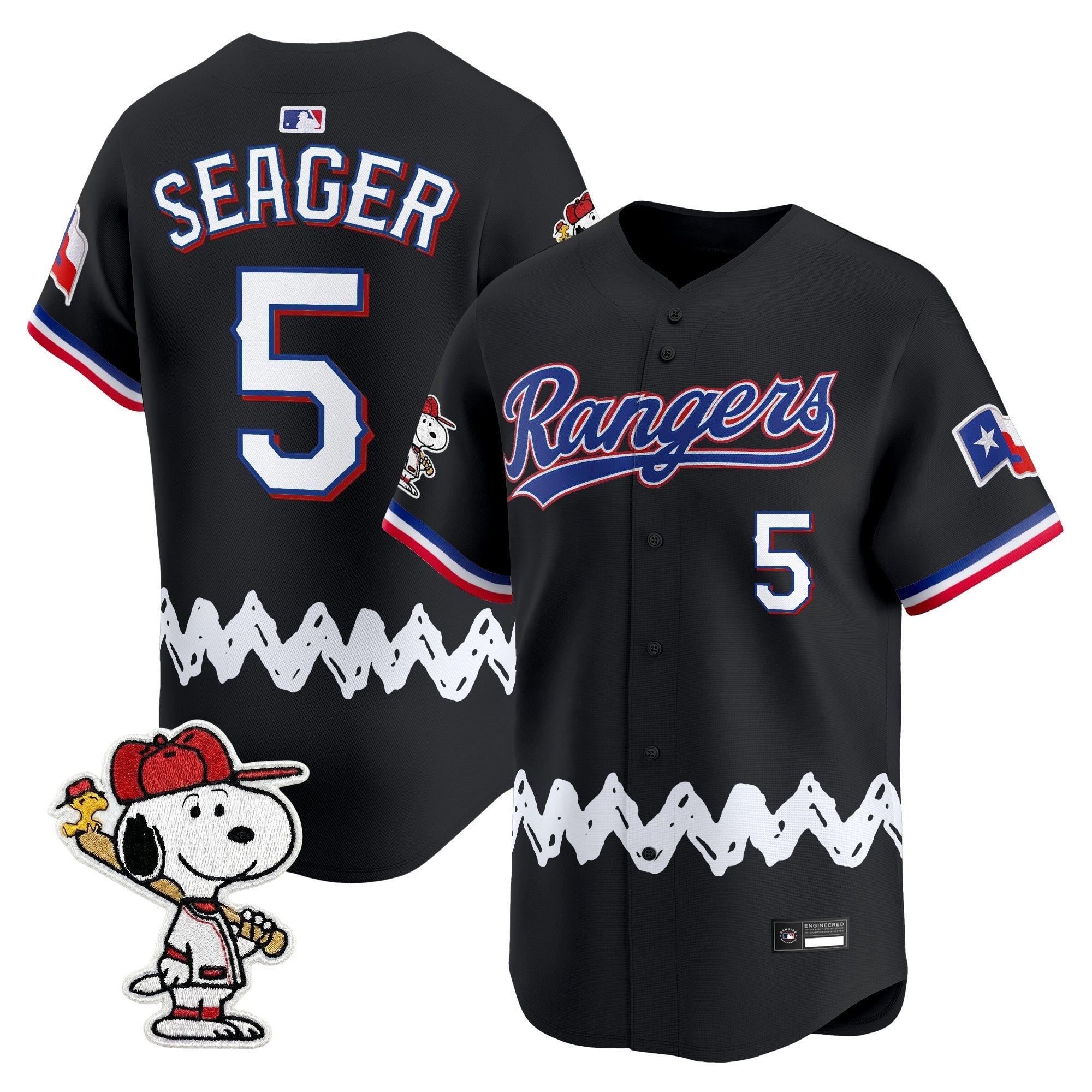 Men's Texas Rangers x Peanuts Vapor Premier Limited Jersey - Stitched