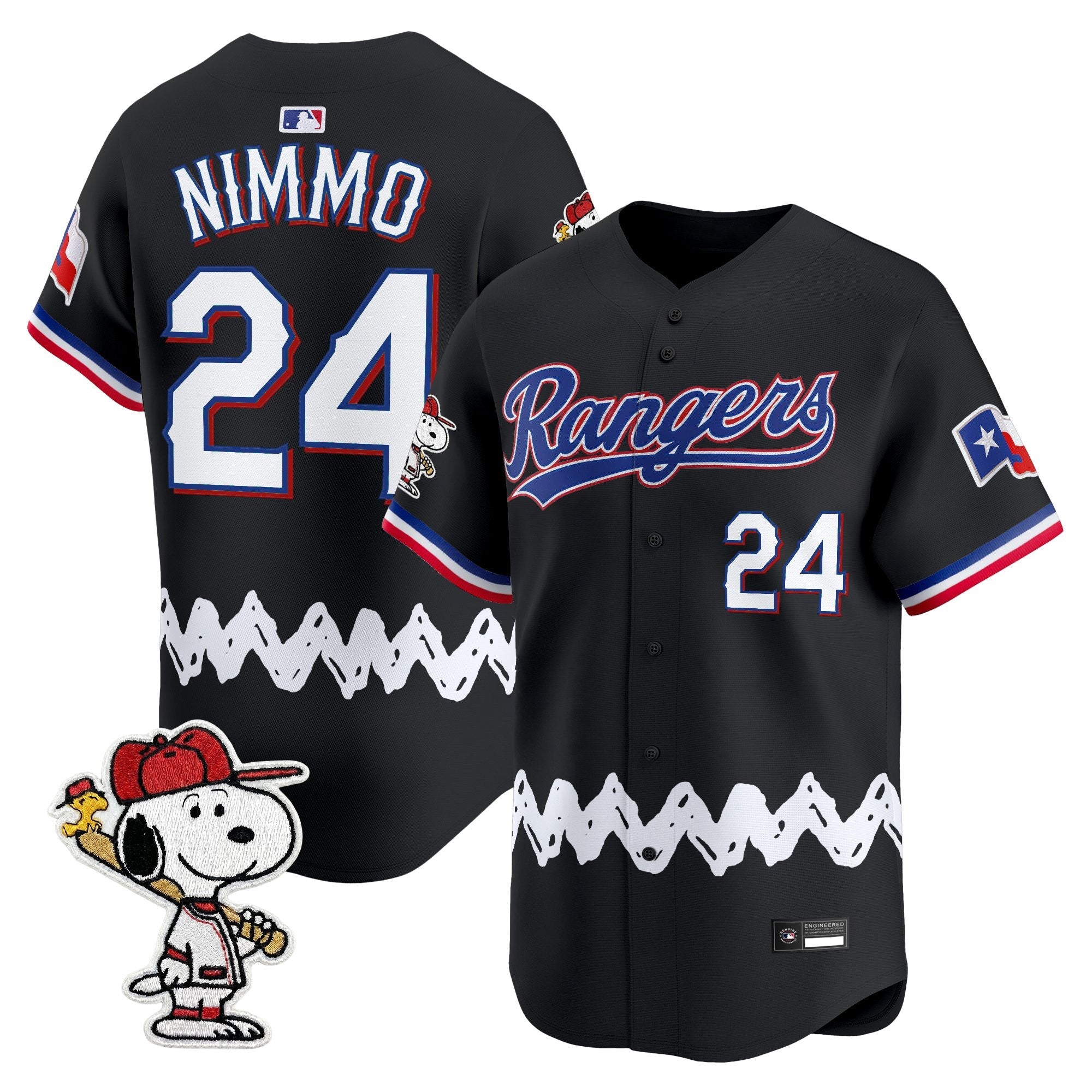 Men's Texas Rangers x Peanuts Vapor Premier Limited Jersey - Stitched