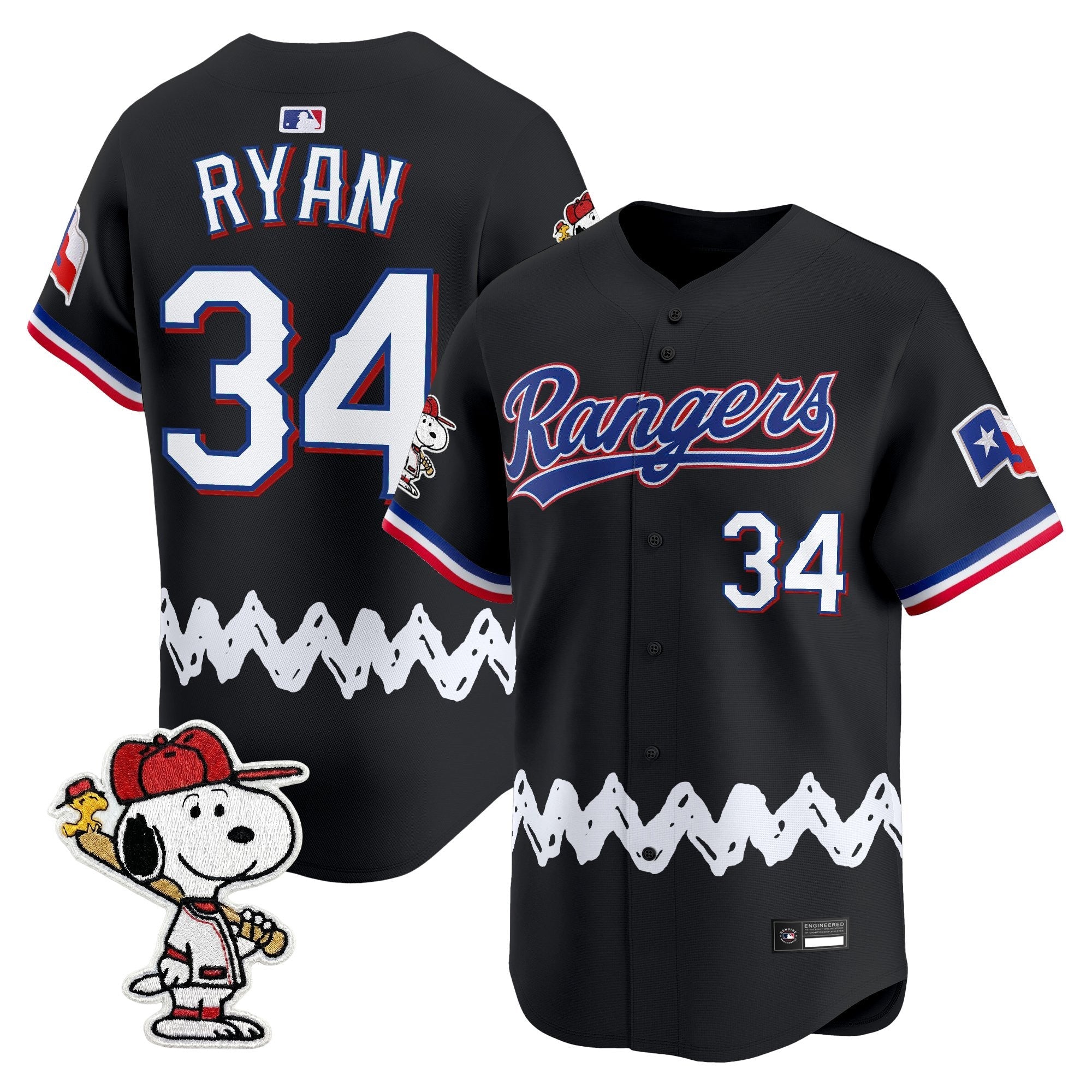Men's Texas Rangers x Peanuts Vapor Premier Limited Jersey - Stitched