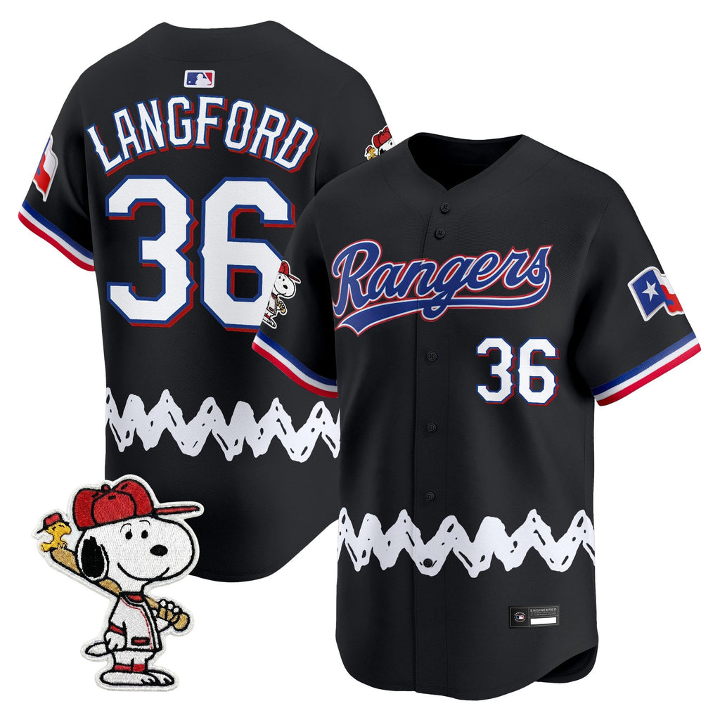 Men's Texas Rangers x Peanuts Vapor Premier Limited Jersey - Stitched