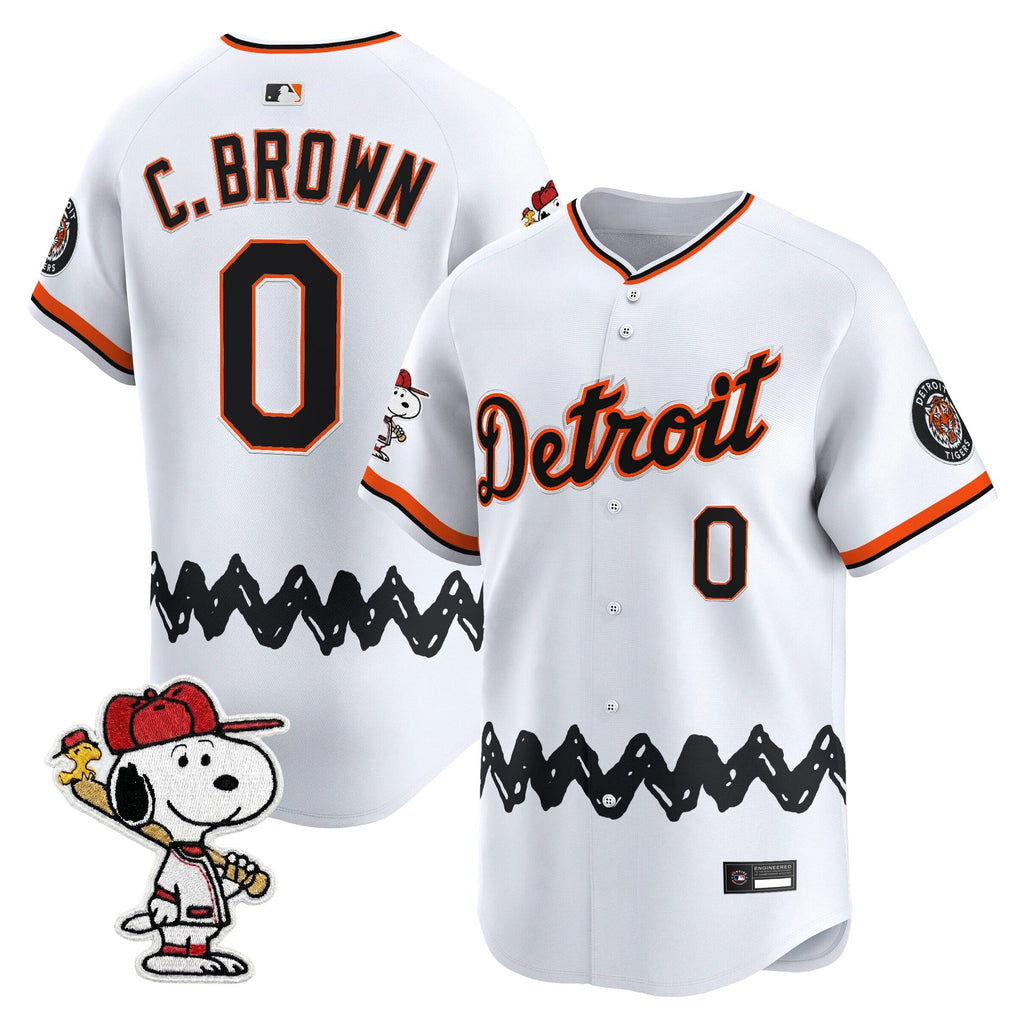 Men's Detroit Tigers x Peanuts Vapor Premier Limited Jersey - Stitched