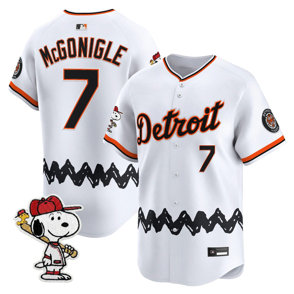 Men's Detroit Tigers x Peanuts Vapor Premier Limited Jersey - Stitched