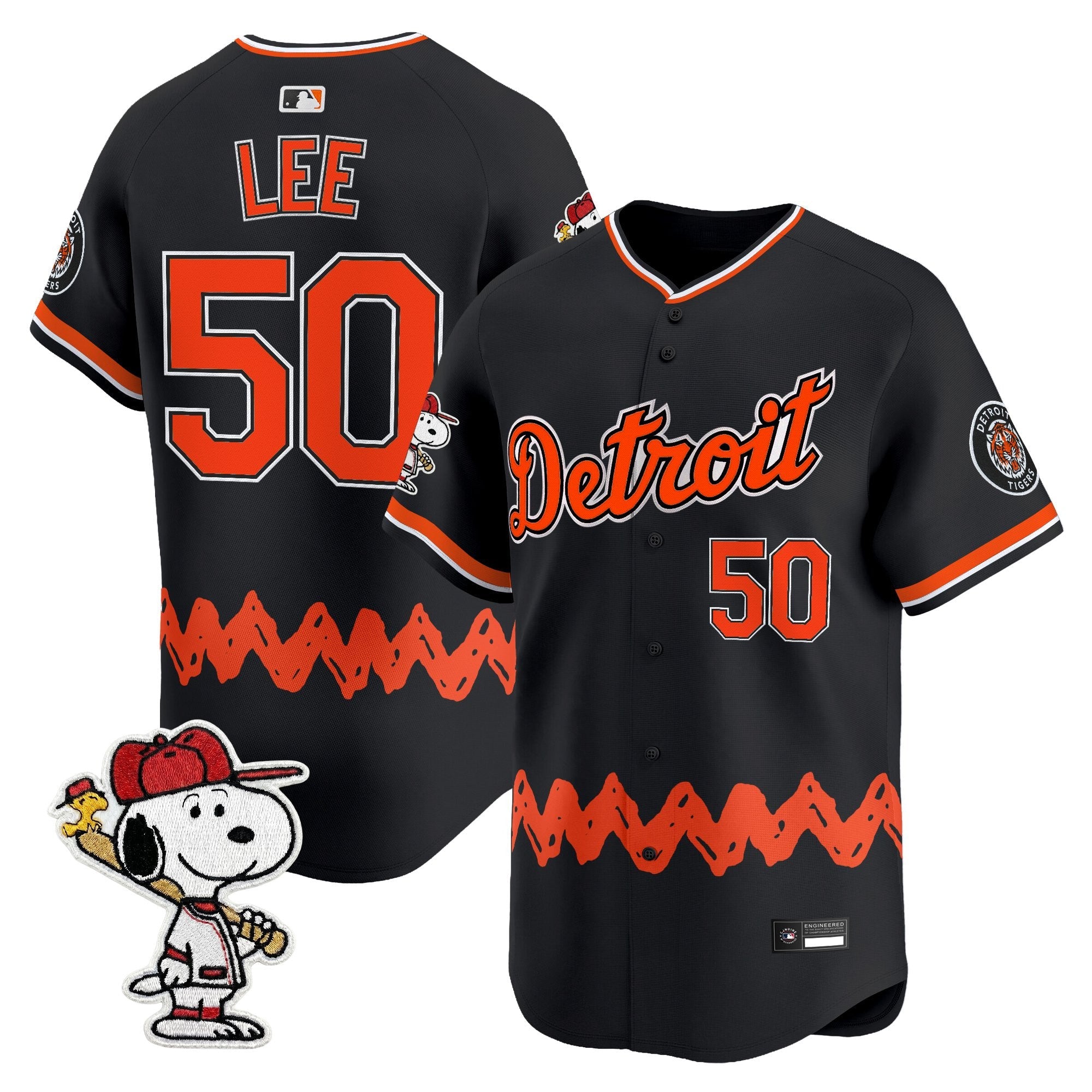 Men's Detroit Tigers x Peanuts Vapor Premier Limited Jersey - Stitched