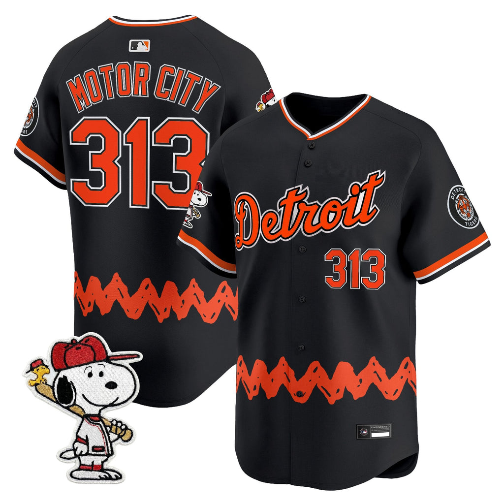 Men's Detroit Tigers x Peanuts Vapor Premier Limited Jersey - Stitched
