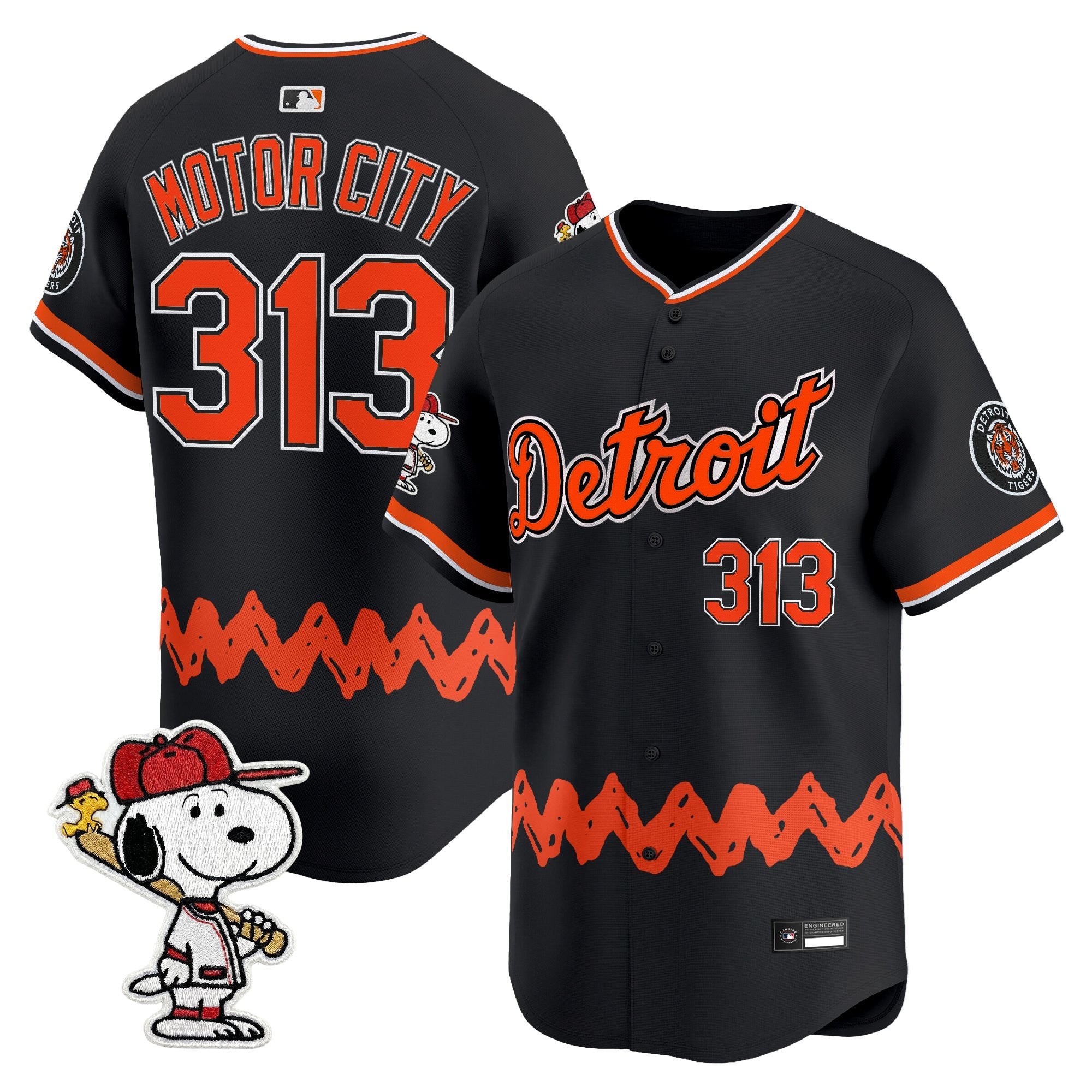 Men's Detroit Tigers x Peanuts Vapor Premier Limited Jersey - Stitched