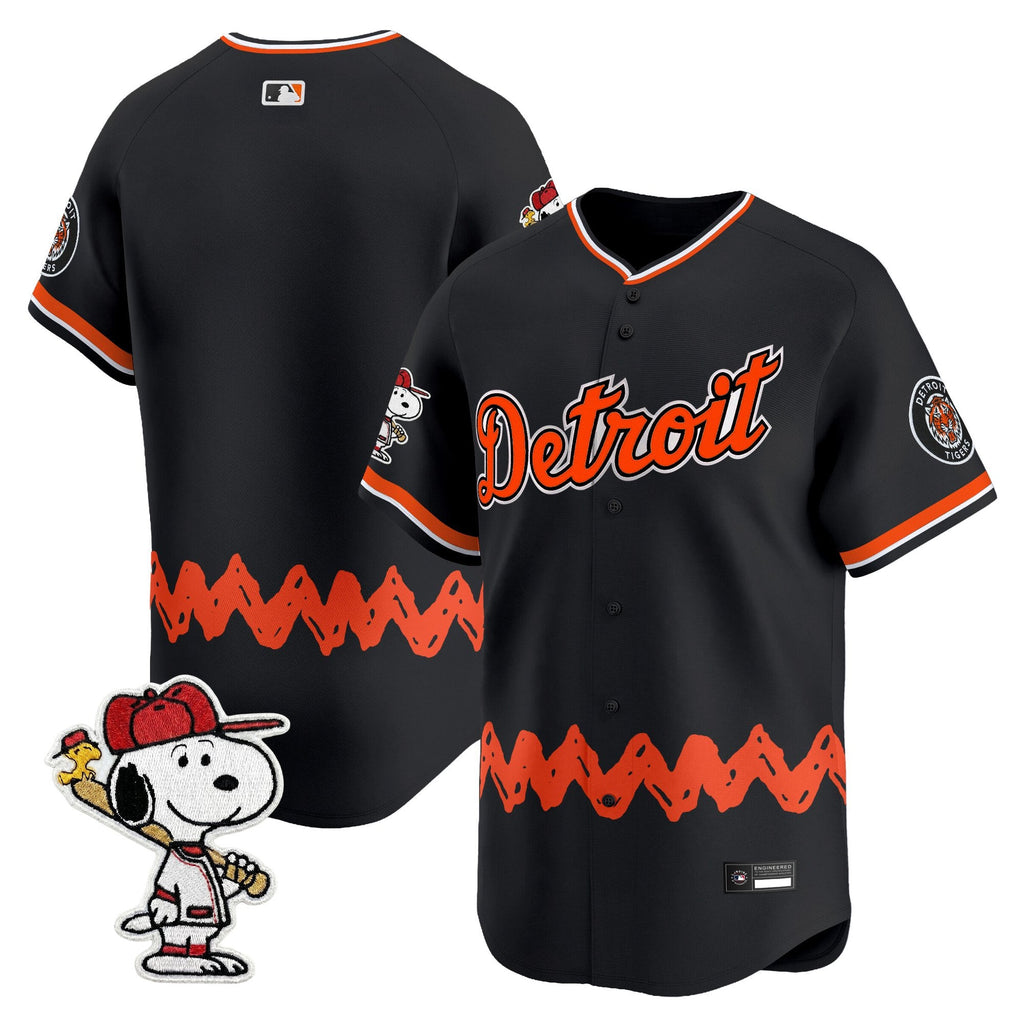 Men's Detroit Tigers x Peanuts Vapor Premier Limited Jersey - Stitched