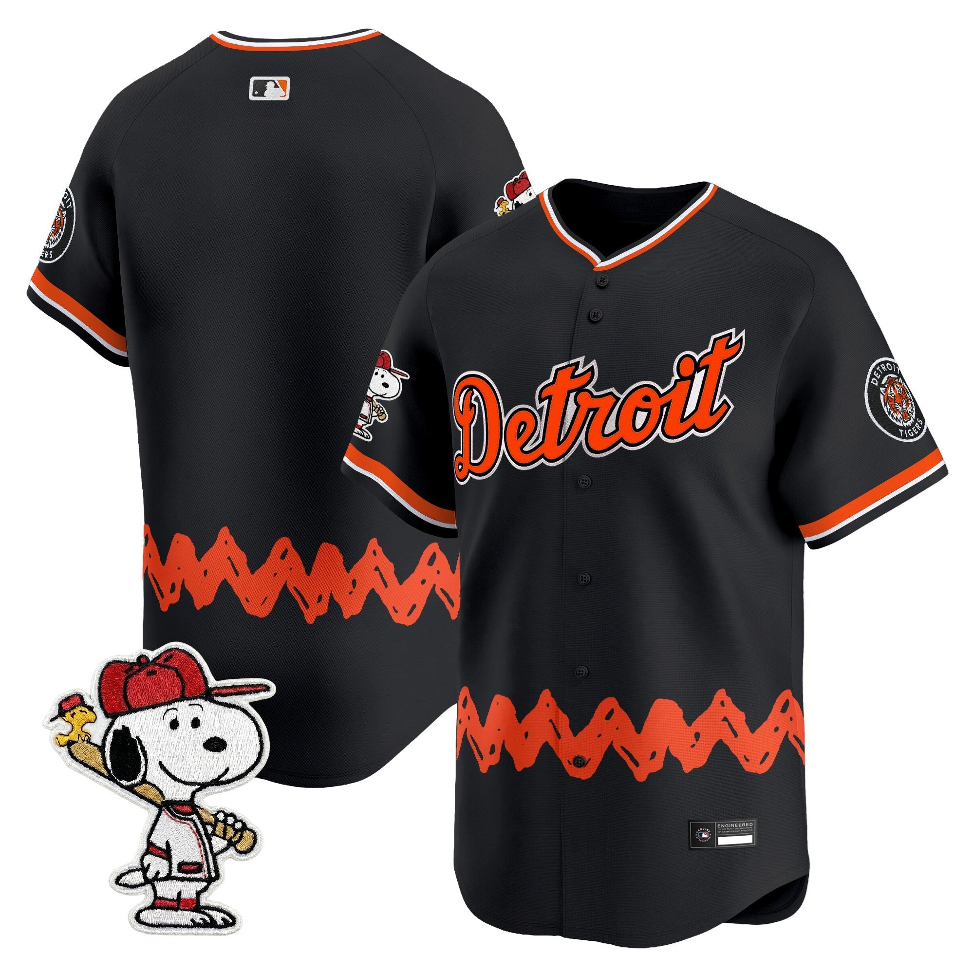 Men's Detroit Tigers x Peanuts Vapor Premier Limited Jersey - Stitched