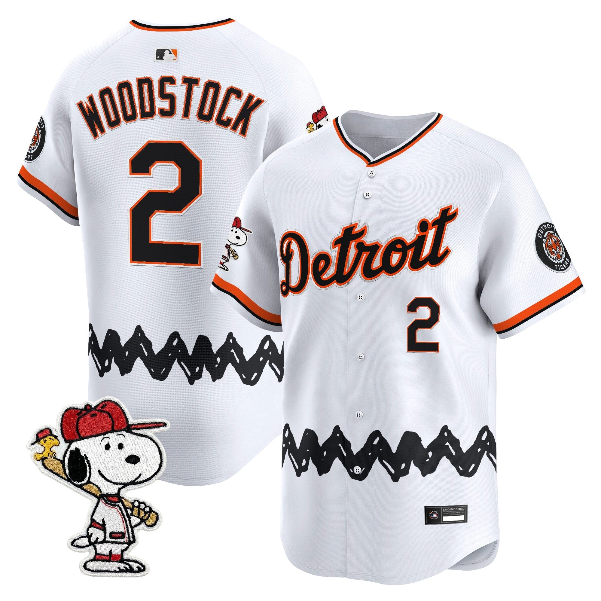 Men's Detroit Tigers x Peanuts Vapor Premier Limited Jersey - Stitched