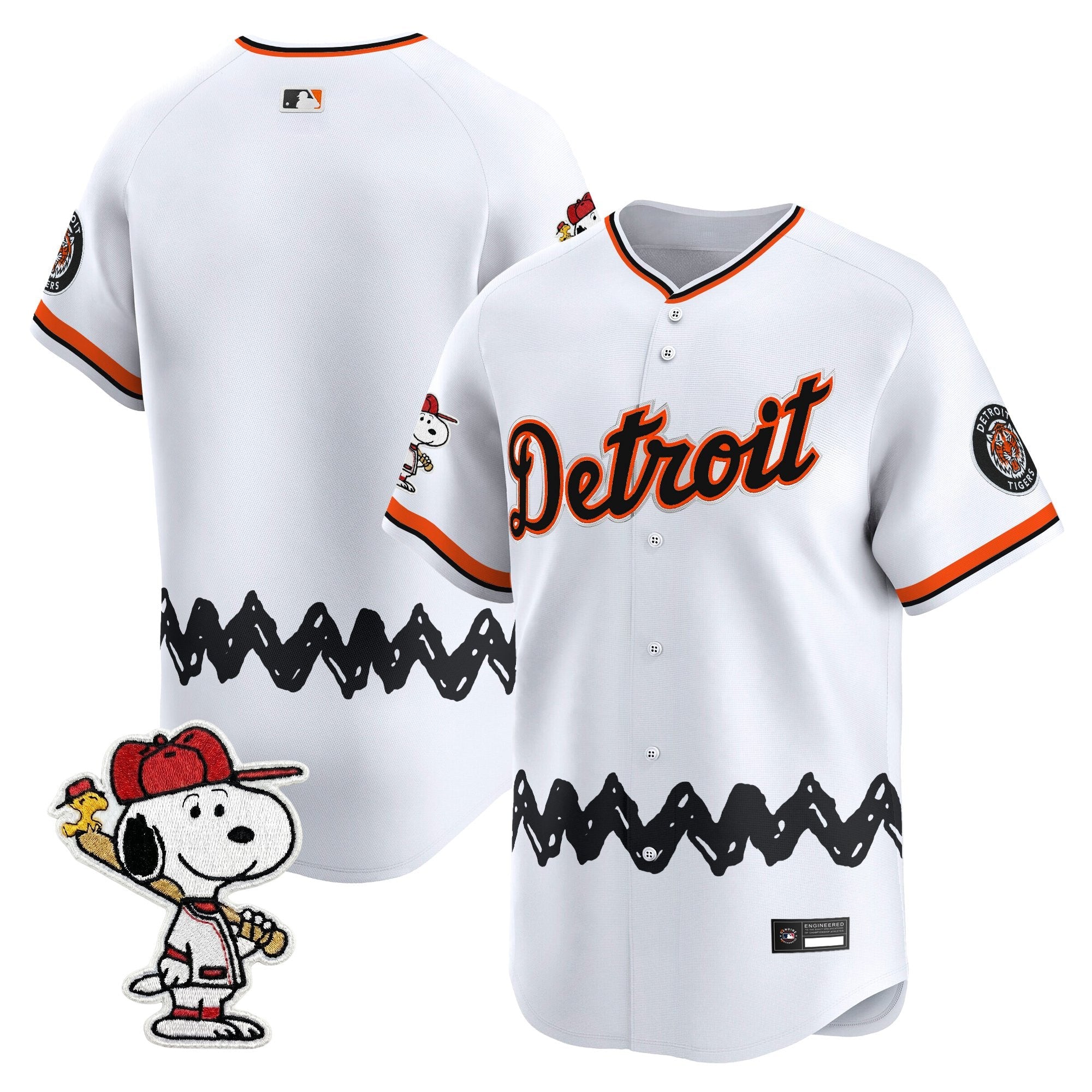 Men's Detroit Tigers x Peanuts Vapor Premier Limited Jersey - Stitched