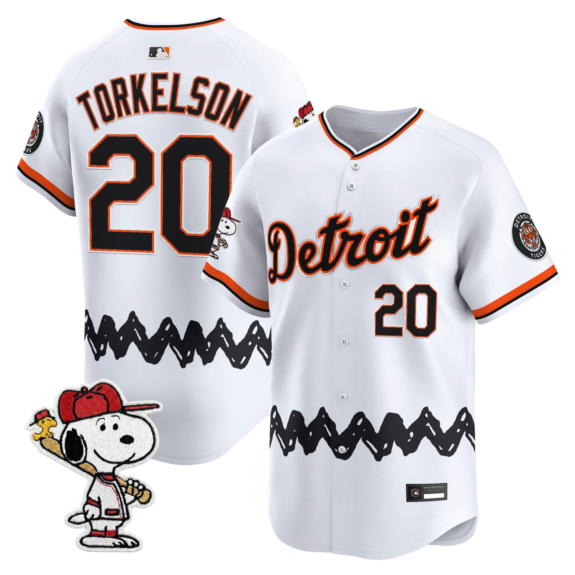 Men's Detroit Tigers x Peanuts Vapor Premier Limited Jersey - Stitched